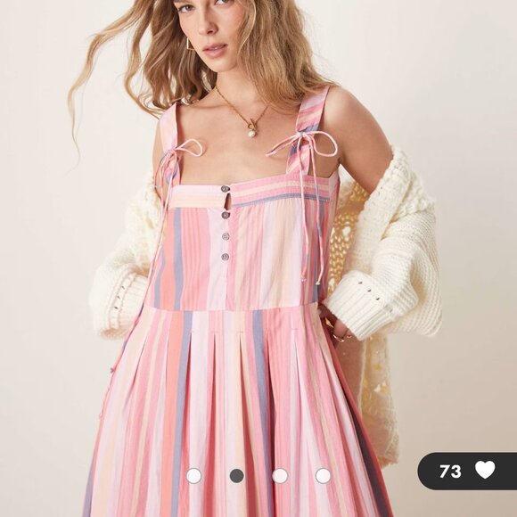 NWT Free People Primavera Reversible Dress Small Pink Vacation - Picture 2 of 4